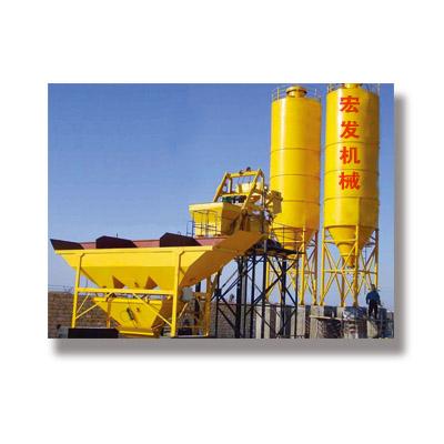 China Building material stores low cost 2 silos concrete batchine machine fixed hopper concrete batching plant for sale