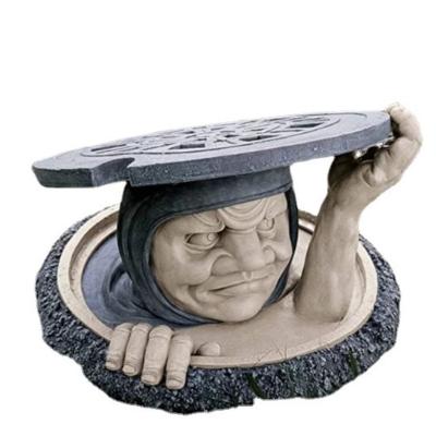 China Europe The Dweller Below Garden Statue Decoration - Outdoor Garden Figurines Decor Resin Garden Sculpture for sale