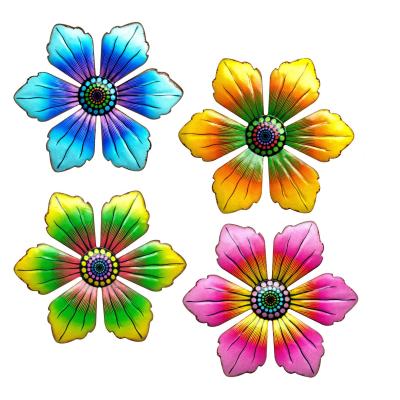 China Colorful Minimalist High-grade Interior Home Decoration Wall Flower Metal Flower Decoration for sale