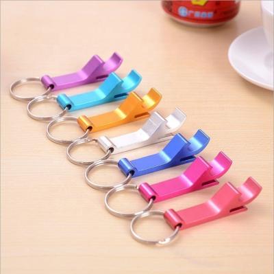 China A0735 Sustainable Convenient Colorful OEM Logo Aluminum Alloy Pocket Bottle Opener With Key Chain for sale