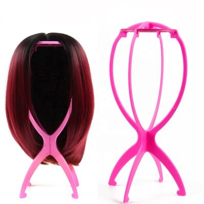 China Brish Easy Folding Main Stand Custom Makeup Stand Wig Stand Foldable Plastic Wig Stand Holder for sale