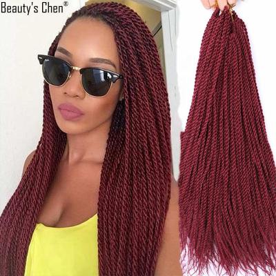 China Box Braids Hair Extensions Box Braiding Hair Crochet Braids Pre Stretched Hair Box Braids Senegalese Twist Pre Feathered Synthetic Ombre Free Easy for sale