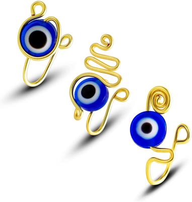 China TRENDY Solid Gold Eye Shape Nose Pierced Rings Circle Nose Jewelry Cartilage Piercing Earrings for sale