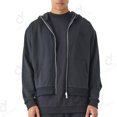 China Other Custom 100% Cotton Lightweight Hoodie Edition Oversized Boxy Heavyweight Zip Thru Hoodie Tracksuits For Men for sale