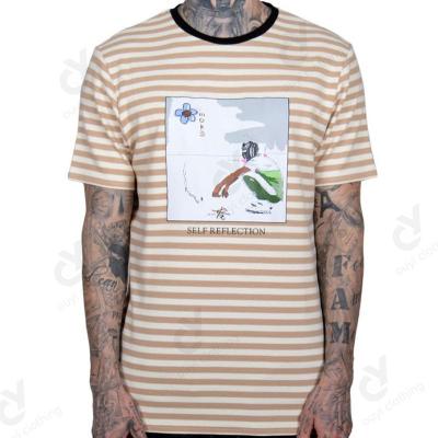 China Anti-wrinkle Summer Men's Pattern Stripe T Shirt Design Graphic Tee - Contemporary Luxury Urbanwear Streetwear Unbleached Cotton for sale