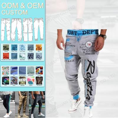 China Other Custom 100% Cotton Fabric For Men Track Jogger 3d Puff Print Fleece Sweatsuits Men Sweatpants Stacked Sweat Pants for sale