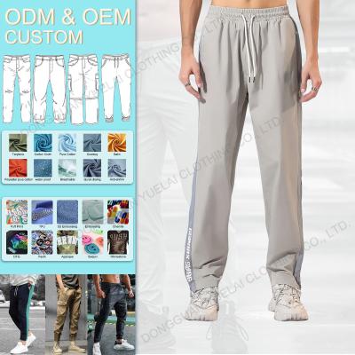 China Other Wholesale Men's Flare Pants Custom Logo Desgin Casual Jogger Track Pants Patchwork Elastic Waistband Stacked Sweatpants For Men for sale