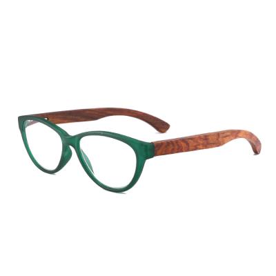 China Thin blue light blocking plesses visual fremes wood frame optical reading glass eyewear for sale