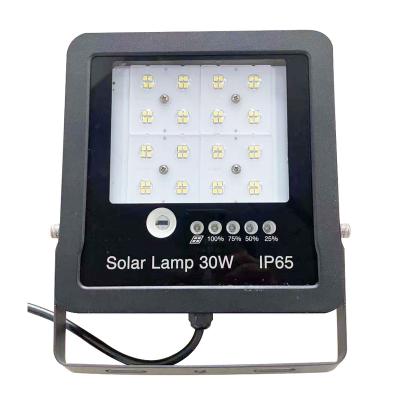 China Energy Efficient Outdoor Waterproof Remote Control30 Watt LED Solar Flood Light IP65 Solar Flood Light For Park Home Trail Yard Open Parking for sale