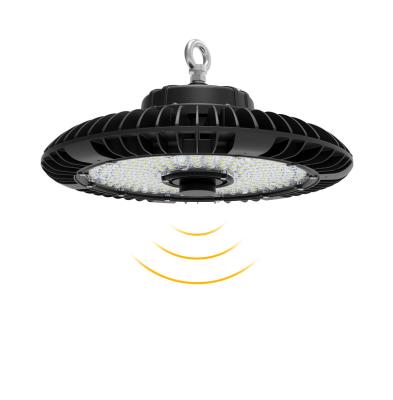 China New Design Outdoor Dimmable Waterproof UFO IP65 100w LED High Bay Light With Detachable Microwave Detector for sale