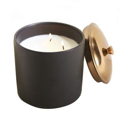 China Wholesale Household luxury ceramic romantic candle jar candle jar decoration matte green personalization for sale