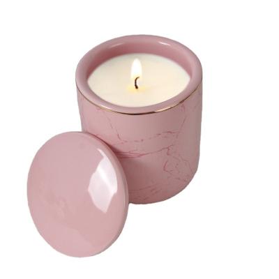 China Home Decoration New Arrival Simple Household Aromatherapy Candle Jar DIY Candlestick Ceramic Empty Candle Jar Maker for sale