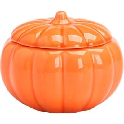 China Pumpkin Fragrance Ceramic Soy Wax Candle Jar Jar Maker Customized Home Decoration New Arrival Good Price for sale