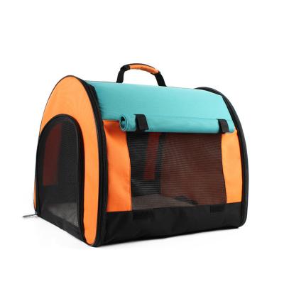 China 2022 Colorful Pet Stored Carry Bag With Front Curtain And Soft Sleeping Mat Can Be Used As Pet Cage for sale