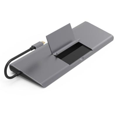 China Laptop USB C Hub 12 in 1 Type-C Hub Docking Station USB Display Dual USB3.0 TypeC Compatible 4K HDMI Adapter Output SD Card MicroSD indicated for sale