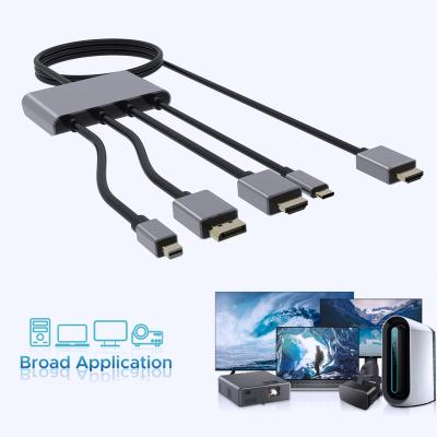 China Video Game Player 4 in 1 4K USB C, Displayport, HDMI or Mini DisplayPort 4 Users to HDMI Converter Cable 6FT for sale