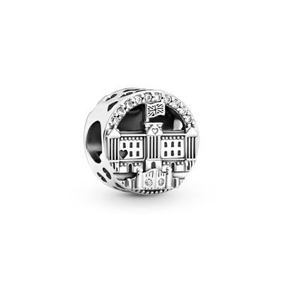 China Environmental Friendly Wholesale Stone Beads 925 Sterling Silver Rome Colosseum Charms Pendant For Bangle Bracelet for sale