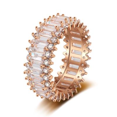 China Popular Fashion Ladies Jewelry Rose Gold Plated S925 Silver Rings Eco - Friendly For Women for sale