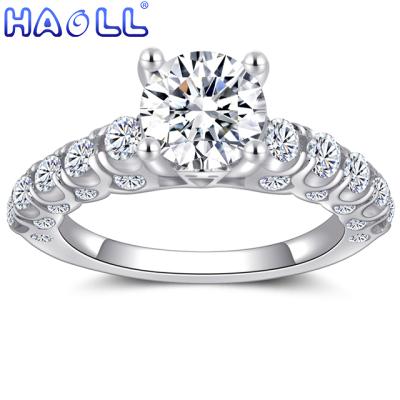 China BOHEMIA 925 Jewelry Diamond Engagement Silver Rhodium Plated Wedding Rings for sale