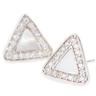 China Fashionable 925 Silver Triangle Shell Stud Earring Jewelry for sale