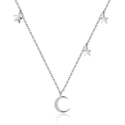 China Eco-Friendly Necklaces 925 Sterling Silver Women Jewelry Moon&Star Moon&Star Necklace for sale