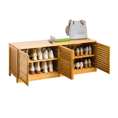 China Customization Design Bench Shoe Cabinet Multifunctional Bamboo Shoe Racks for Household for sale