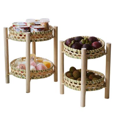 China Features minimalist decorative wicker crafts handwoven wicker snack table basket baskets for sale