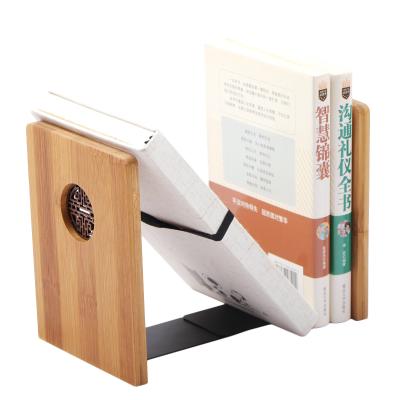 China Eco-Friendly Bamboo Book Holder Can Be Used For Ends Office Desk Book Organization Retractable Bookends for sale