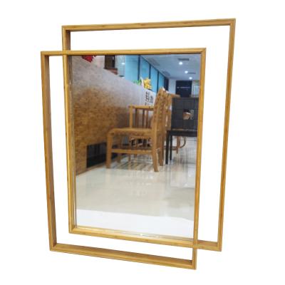 China Wholesale modern cloakroom wall decoration frame pure natural wood mirror for sale