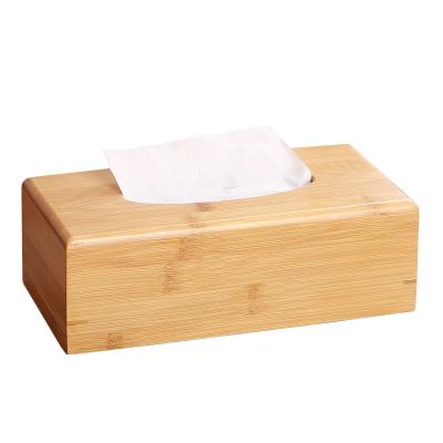 China Eco - Friendly Storage Tissue Holder For Kitchen Bathroom Bamboo Clear Tissue Box With Sliding Lid for sale