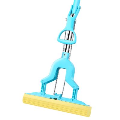 China 2019 Sustainable Double Handle Rollers Types Eco-friendly Telescopic Handle Stainless Steel Pva Magic Sponge Broom for sale