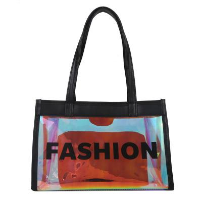 China Swap Fashion Large Capacity Women's Tote Bags Laser Color Design Shoulder Bag Handbags for sale