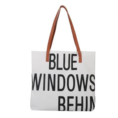 China Swap Large Size Swap Canvas Tote Bag Letter Pattern Shoulder Bag Handbags For Ladies for sale