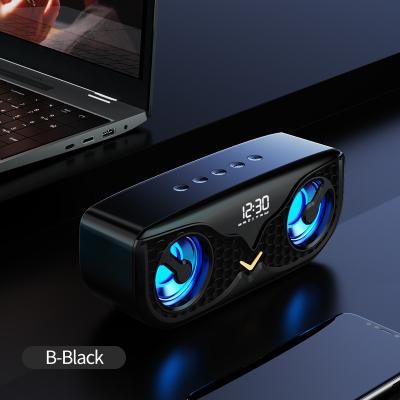 China AirPlay Wireless Alarm Clock LED Hi-Fi Wireless 3D Mini Surround Bass Speaker for sale