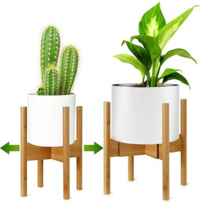 China Amazon Amazon Modern Bamboo Flower Pot Stand Plant Adjustable Indoor Bamboo Stand for sale