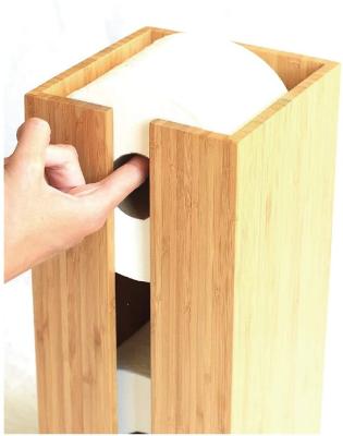 China Modern Bamboo Wooden Toilet Paper Holder for sale