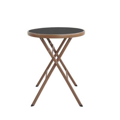 China DIA60CM ​​Modern Outdoor Folding Bistros Round Glass Table for sale