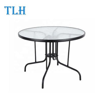 China Table Dia100cm Outdoor Round Glass Dining Table for sale