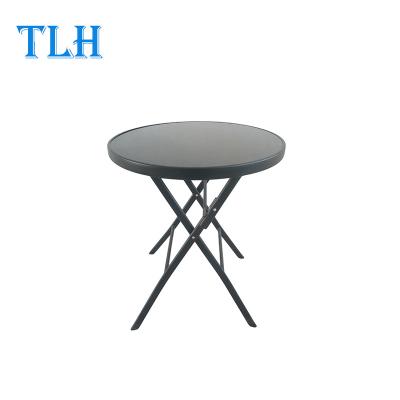 China High Quality Foldable Tempered Glass Table Luxury Modern Folding Round Table for sale