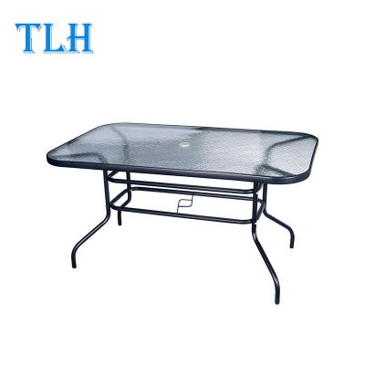 China Factory Manufacturer Rectangle Convertible Dining Table With Glass Top for sale