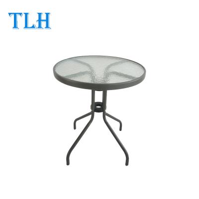 China KD Tempered Glass Table Steel Coffee Dining Table for sale