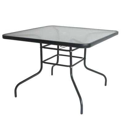 China Wholesale Cheap Outdoor Patio Square Dining Table Living Room Glass Metal Tables for sale