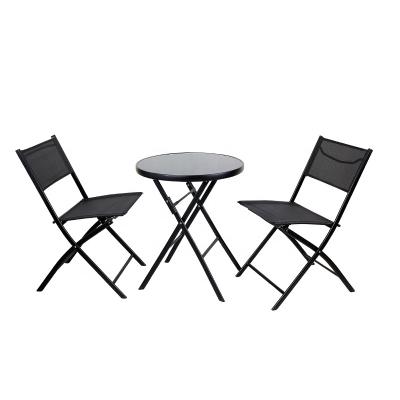 China Modern Comfortable Backrest Portable Outdoor Garden Folding Table And Chair Set for sale