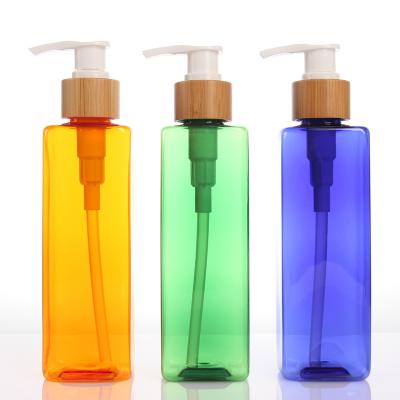 China Personal Skin Care Packaging Stock Item 250ml Square Shape PET Plastic Shampoo Body Lotion Pump Bottle Ready To Ship for sale