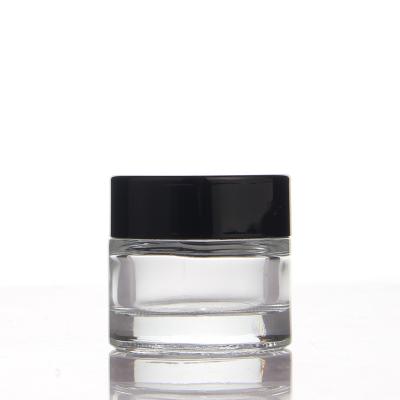 China Cosmetics and skin care packaging 10g empty plastic cap glass jar packaging skin care eye cream facial cream glass cosmetic jar for sale