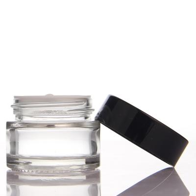 China Cosmetics and skincare packaging 15g Mini Size Eye Cream Face Cream Jar Empty Glass Packaging Skincare Glass Packaging for sale