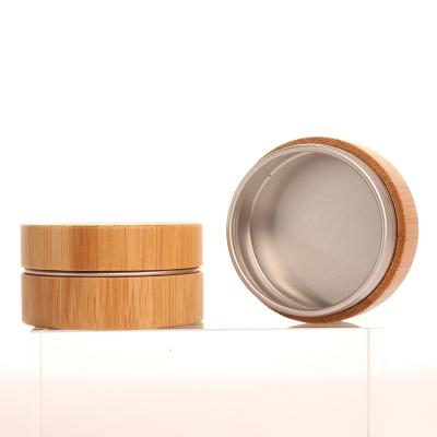 China 10g 20g 30g 50g 100g 150g 200g Personal Natural Bamboo Jar Liner Empty Cosmetic Packaging Aluminum Cover Skin Care Packaging Bamboo Jar for sale