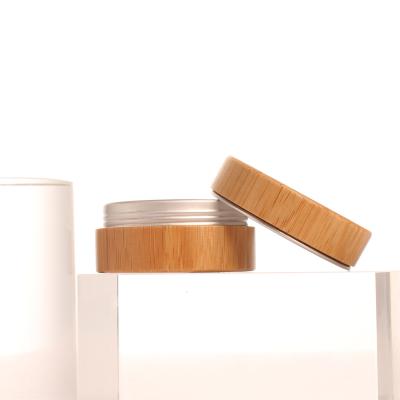 China Personal Skin Care Packaging 20g Biodegradable Bamboo Lip Balm Covered Aluminum Lip Scrub Lip Butter Box Container With Free Samples for sale