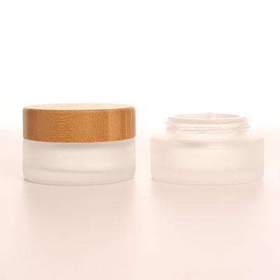 China Hot Selling Personal Skin Care Packaging 30ml Round Shape Cream Jar 15ml 30ml 50ml 100ml Skin Care Face Cream Frosted Glass Packaging For Women for sale