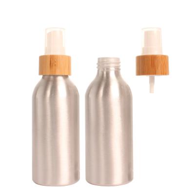 China Personal Skin Care Packaging 120ml 4OZ Atomizer Spray Bottle Round Style Big Mist Spraying Shiny Silver Alum Bottle 20/410 Atomizer Pump Mist Spray Bottle for sale